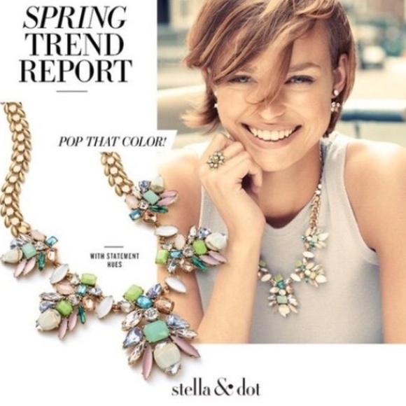 Stella & Dot | Crystal Encrusted Vntg Gold Gorgeous Trellis Statement Ne… - Picture 10 of 10